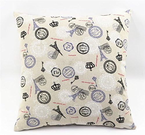 MoonRest Cotton Linen Decorative Throw Pillow Fully Assembled (Effiel Tower Blossom)
