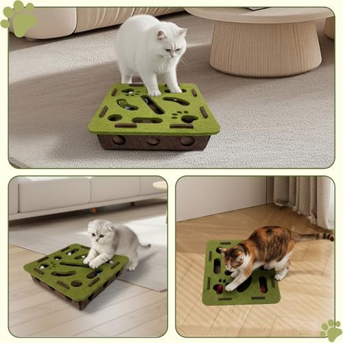 Cat nail file enrichment box，Cat Toy Box for Indoor Cats and Kittens