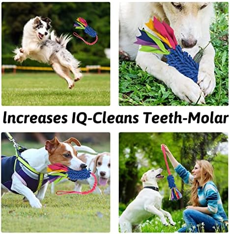 wodoca Dog Tug Toy, Dog Toys for Aggressive Chewers, Strong Squeak Rope Toy