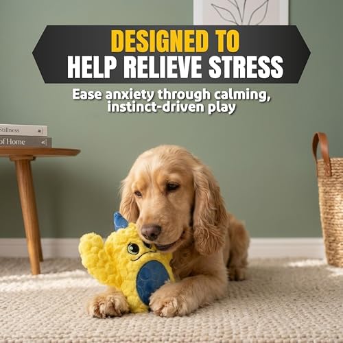 Bite Force -Durable & Strong Dog Yellow Monster with Squeaker, Kevlar-Reinforced for Aggressive Chewers - Yellow