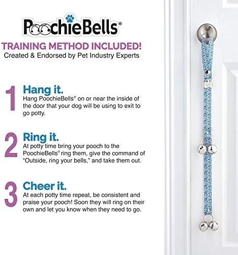 PoochieBells Handcrafted Dog Doorbell for Potty Training – Easy & Quick, Doggie-Safe USA-Made Dog Door Bell with Perfect Sound, Dog Trainer-Recommended for Over 20 Years, Starry Night Plaid