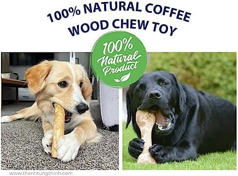 Coffee Wood Dog Chew Stick - Coffee Wood Stick for Your Pets - Non Toxic - Safe - Puppy Chew Toy for Teething - Made in Vietnam - 1 Pack/2 Pieces (Medium)