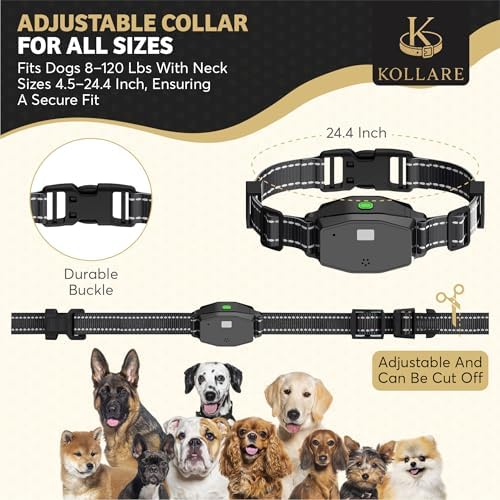 Kollare Smart Dog Training Collar with Remote – Waterproof, Rechargeable & Adjustable E-Collar with Beep, Vibration & Gentle Static Modes – Long Range Pet Obedience Training for All Dogs