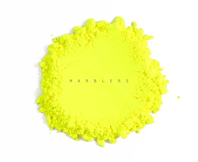 MARBLERS Fluorescent Pigment [Neon Yellow] 0.11oz (3g) | Matte Pigment | Non-Toxic | Vegan | Cruelty-Free | Nail Polish, Nail Art, Soap, Craft | Festival, Rave & Party Makeup