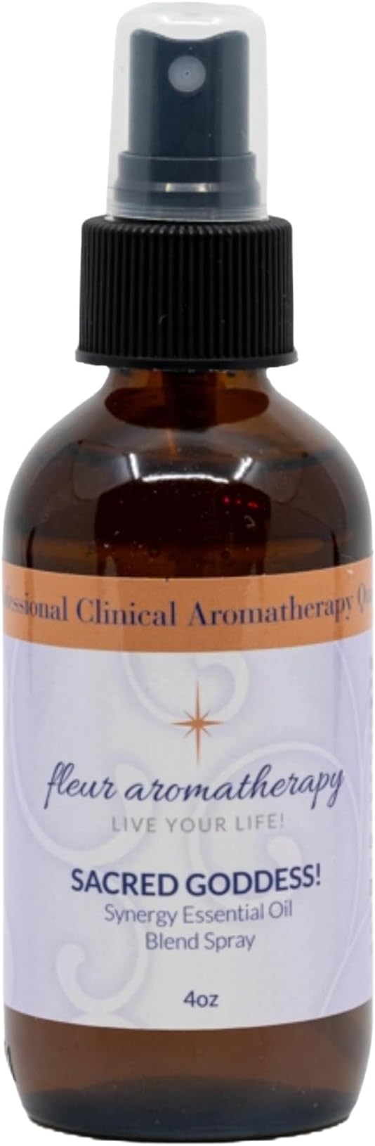 Sacred Goddess Essential Oil Spray 4oz - Fleur Aromatherapy | Made with Purified Water, Sensual Spray Blend, Professional Clinical Aromatherapy Quality