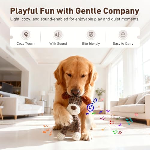2026 New Dog Toys, Indestructible Plush Dog Toy for Aggressive Chewers, Interactive Squeaky Soft Puppy Chew Toy, Durable Teething Toys for Small Medium Large Dogs (Sky Blue)