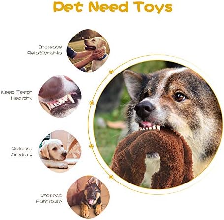 Dog Squeaky Chew Toys No Stuffing Soft Plush for Small Medium Large Breed | Best Birthday Gifts to Keep Them Busy Chewer Teething Chewing Fetch Interactive Squeakers Pet Supplies Bundle Tough Durable