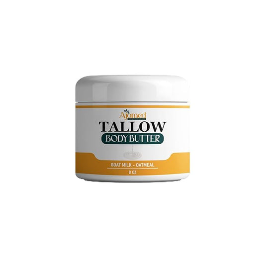 Tallow and goat milklBody Butter, Natural Moisturizing Cream for Dry, Itchy, Cracked Skin, Handmade Diaper Rash (Unscented)