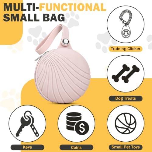 2pack Silicone Dog Treat Pouch for Leash Small Training Treat Bag