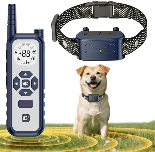Wireless Dog Fence, Electric Fence for Dogs,Training Collar with Remote Control 3800FT Range, Portable Dog Perimeter Collar with 3 Training Mode Flash Light & Waterproof for 1 Dog BL