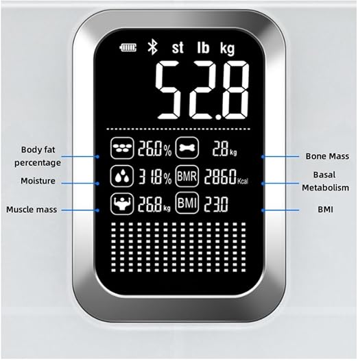 Ultra-Precision Digital Accurate Bathroom Smart Scale, Body Composition Monitor Health Analyzer, Large VA Display Screen, Smart Digital Weighing Machine