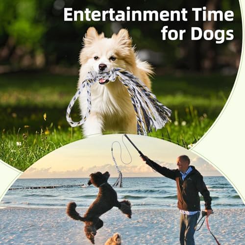 Flirt Pole for Dogs Interactive Dog Toys Durable Heavy Duty Dog Flirt Pole Suitable for Small and Medium Dogs Great Exercise and Training Tool Multifunction Dog Enrichment Toys