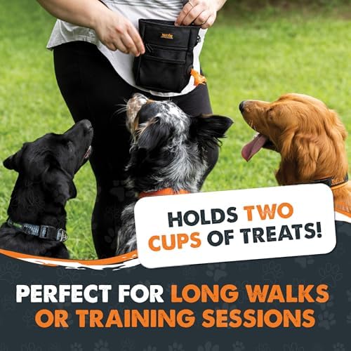 Mighty Paw Dog Training Treat Pouch, No-Spill Magnetic Clasp, Black