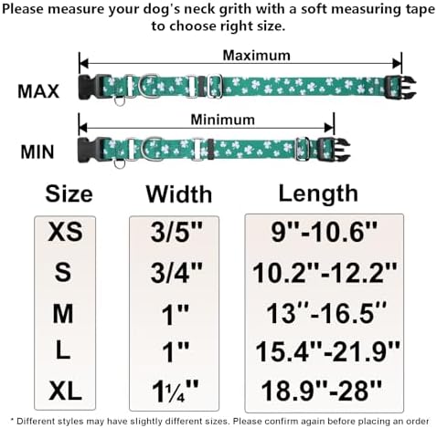 St.Patrick's Day Martingale Collar for Dogs with Buckle Adjustable Shamrock Spring Holiday Dog Collar (Clover, Small)