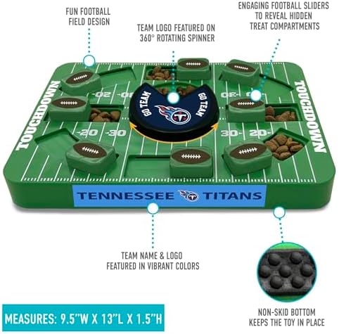Pets First NFL Tennessee Titans Large Puzzle Toy, New Size, Interactive Dog Treat & Slow Feeding Toy