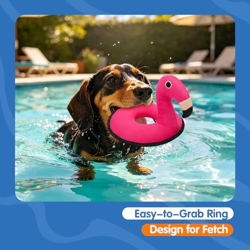 Floating Flamingo Squeaky Water Pool Toy for Small & Medium Dogs