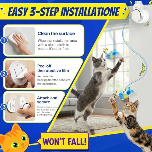 Interactive Cat Toys for Indoor Cats - Automatic Flying Bird for Enrichment