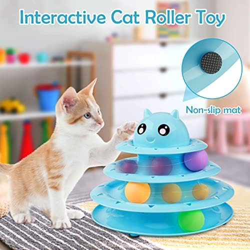UPSKY 20 PCS Cat Toys Set with Teaser, Mice, Spring, and Various Ball Toys | Puzzle Kitten Toys, Sturdy Structure, Detachable Design, Easy to Assemble, Anti-Slip, Reduces Boredom for Indoor Cats