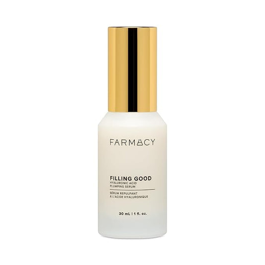 Farmacy Hyaluronic Acid Serum for Face - Filling Good Face Serum with Vegan Collagen Peptides - Helps Smooth Fine Lines + Wrinkles - Hydrating, Plumping + Anti Aging Skin Care (30ml)