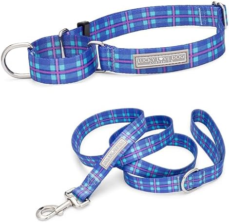 Lucky Love Dog Martingale Collar & Leash Set No Slip Cute – Scotty, Small