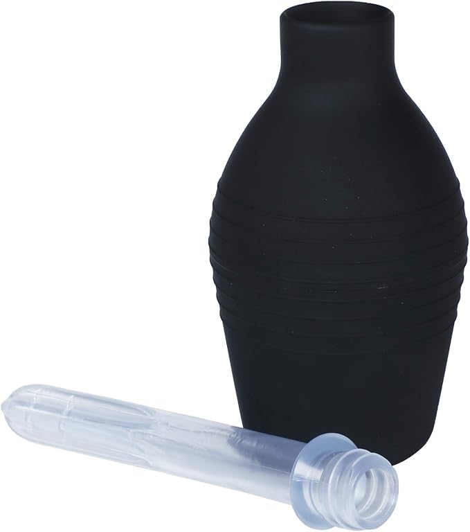 Abyclean Anal Douche Enema Bulb Vaginal Douche Enema Cleaner for Women’s or Man’s Health (500ml Black and Transparent)