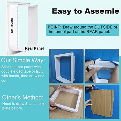 Lessmon Cat Door, M, 4-Way Lock, Outer Size 7.48x7.87x2.16in | 4-Way Lock for Pet Safety, Weatherproof & Durable, Easy DIY Installation, Fits Doors, Windows & Walls
