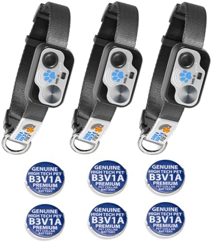 MS-5 Automatic Pet Door Collar 3-Pack, Genuine High Tech Pet Brand Dog Collar for Power Pet Doors, Water Proof, 6 Batteries Included