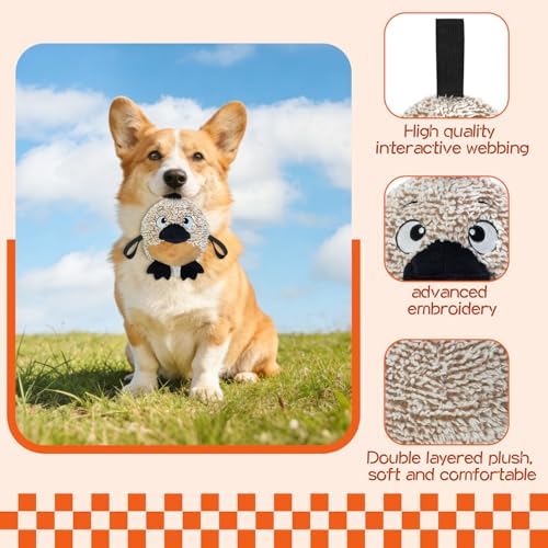 Interactive Dog Toys,Squeaky Dog Toy to Keep Them Busy,Automatic Jumping Moving Tug of War Doggie Toy Platypus,Type-C Rechargeable with Two Jumping Modes,Not for Aggressive Chewers