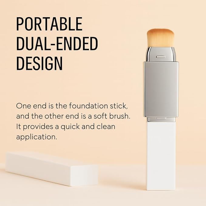 Blanc Cover Cream Stick – Korean Color Changing Foundation Stick with Volufiline & Collagen – Concealer Foundation Sticks for Dewy Skin– Makeup Foundation Stick with Detachable Brush (Dark Skin)