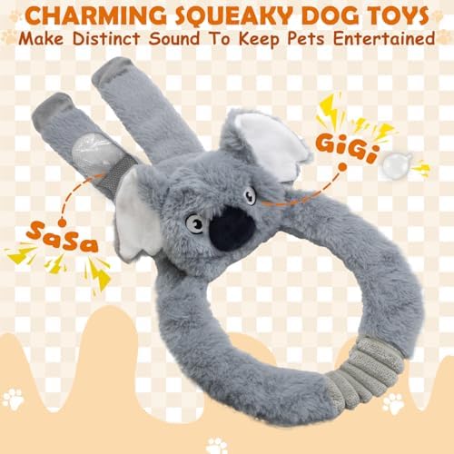 No Stuffing 5-Pack Dog Toys, Squeaky Plush with Crinkle for Medium Pets