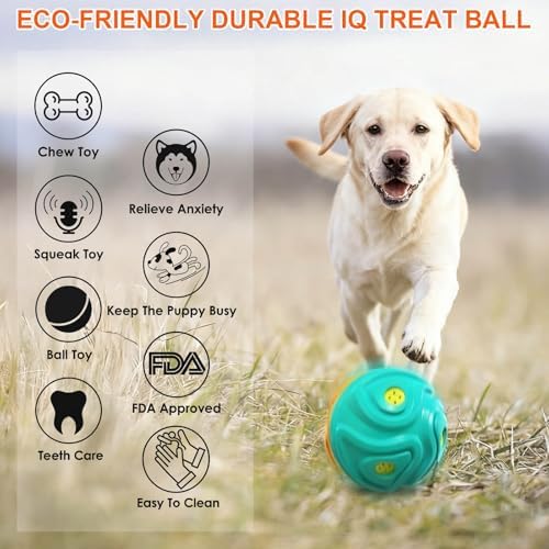 Dog Giggle Ball for Aggressive Chewers, Squeaky Interactive Toy