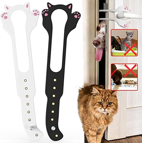 Elilier Cat Door Latch Holder, 8 Adjustable Sizes Flex Cat Door Stopper | Keep Door Open 1.5" to 8", Let's Cats in and Keeps Dogs Out of Litter & Food, No Tool Required & No Wall Damage