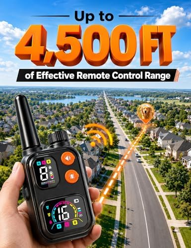 2 in 1 Dog Bark and Shock Collar, 4500FT Bark and Training Collar with Remote, 3 Modes (Beep/Vibration/Safe Shock), IP67 Waterproof, Anti Bark Collar for Small Medium Large Dog (5-120Lbs)