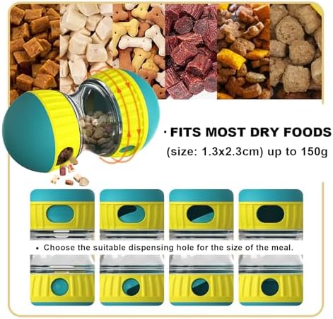 Dog Enrichment Toys, Slow Feeder Puzzle Toy for Cats & Dogs - Interactive Treat Dispenser, Mental Enrichment for Small/Medium Pets (Yellow-Green)