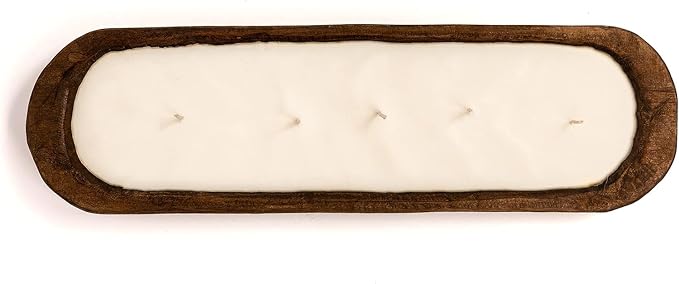 Red Barn Candle Company Wood Dough Bowl Candles | 100% Natural Soy Wax & Essential Oil Infused | Odor Eliminating + Pet Safe | Scented Candle Gifts for Men & Women (Eucalyptus, 5-Wick)