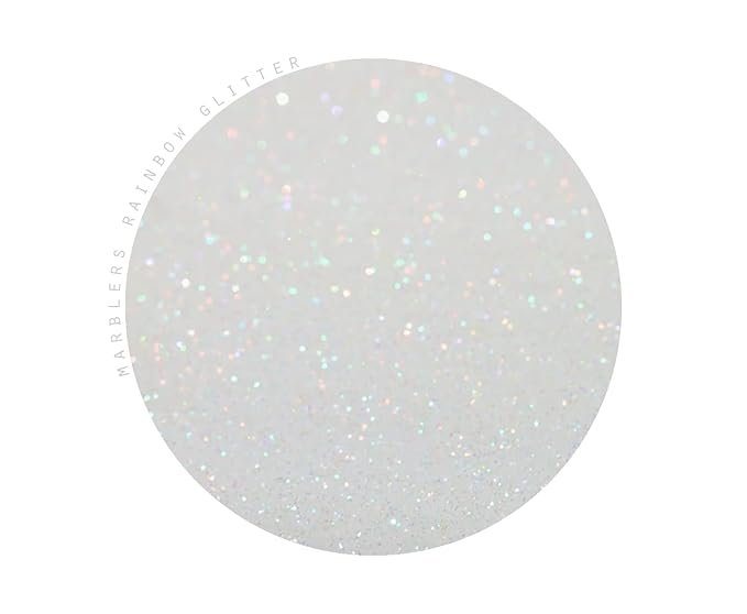 MARBLERS Holographic Face & Body Glitter [Rainbow White] 0.18oz (5g) | Fine | Non-Toxic | Vegan | Cruelty-Free | Festival, Rave & Party Makeup | Eye, Hair, Nail Polish, Eyeshadow | Nail Art | Gel Nail