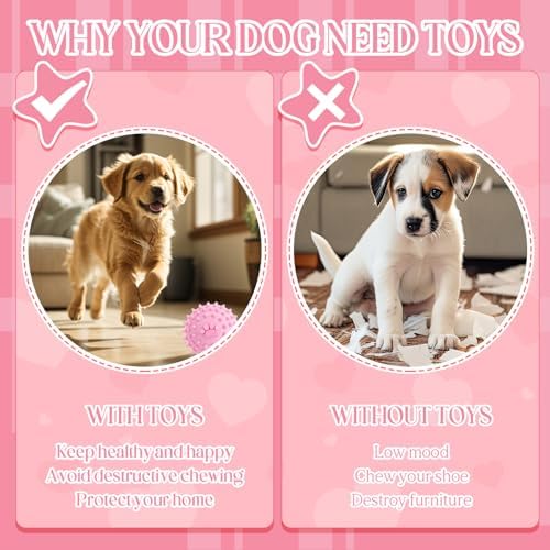 9Pack Pink Puppy Toys for Teething Treat