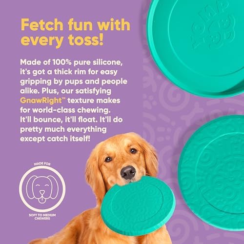 Yomp FetchFlyer Dog Frisbee – Interactive Flying Disc Toy for Soft and Medium Chewers - Outdoor Fetch Toy for Dogs – Made from Pet-Safe, Non-Toxic Silicone