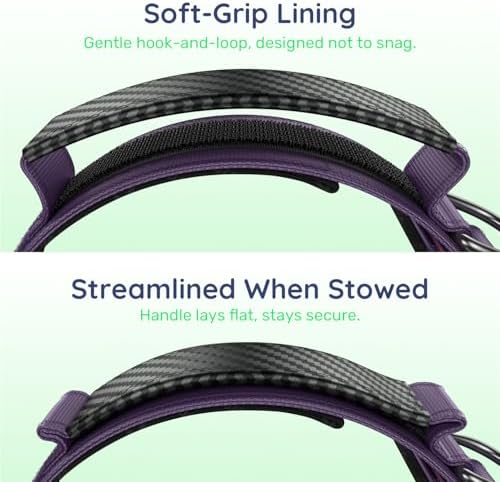 Premium Tactical Dog Collar - Adjustable Military Heavy Duty Dog Collar for Medium Large Dogs - Durable Metal Buckle Dog Collar with Leather Control Handle and Soft Comfortable Padding