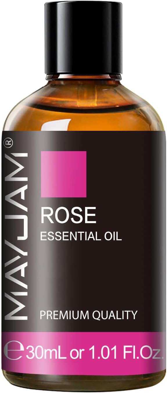MAYJAM Rose Essential Oil for Diffuser Soap Candle Making, 1.01fl.oz | Long Lasting Scents, Rose Essential Oil for Skin, Floral Essential Oils for Home Yoga Use
