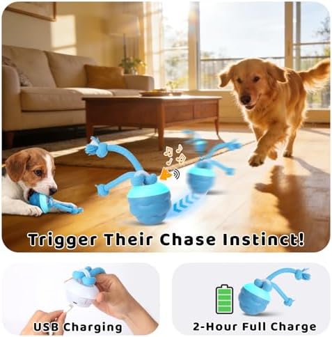 Interactive Dog Toys with Remote Control - 4 Play Modes, USB Rechargeable