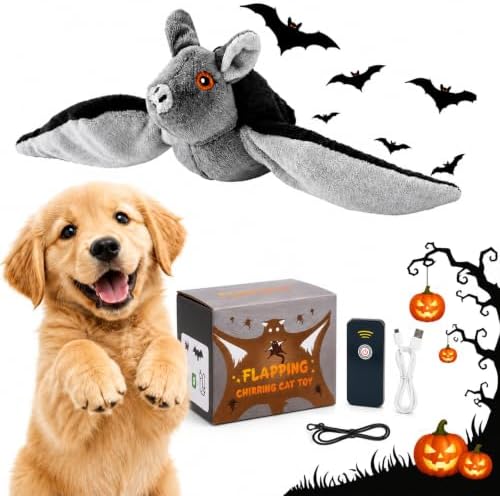 Wild Paws Flying Bat, Wild Paws Flying Bat Dog Toy with Flapping Wings and Chirping Sounds, Interactive Bat Dog Toy for Hanging and Ground Play, Rechargeable Pet Toy for Dogs and Indoor Cats (1pc)