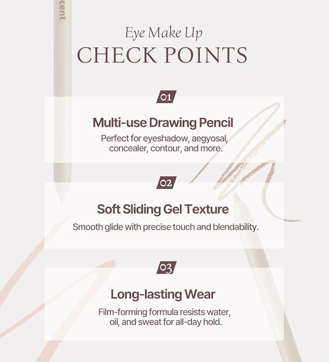 Heart Percent Dote On Mood Gel Eyeliner Pencil – Long-Lasting Waterproof Smudge Proof Smooth Retractable, Aegyo Sal Makeup, Under Eye Highlighter with Built-In Sharpener, #15. Twinkle Pink