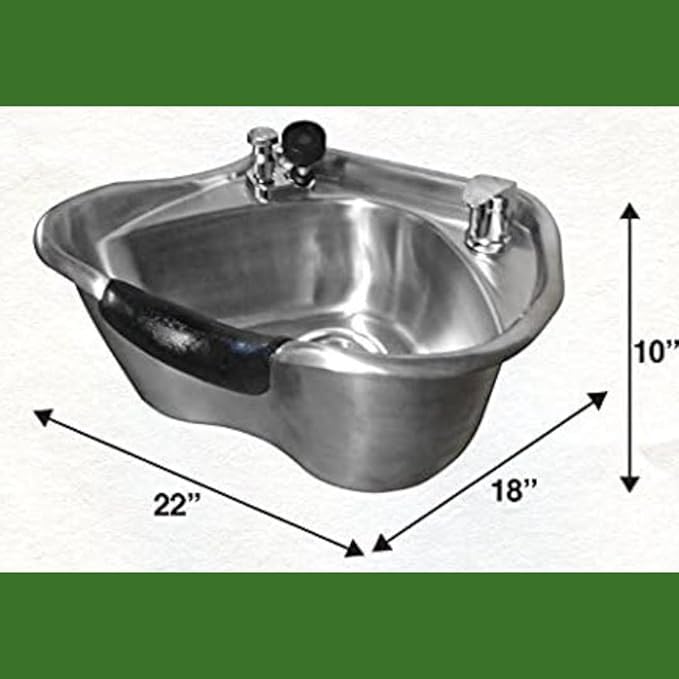 Round Polished Stainless Salon Shampoo Bowl sku 1368