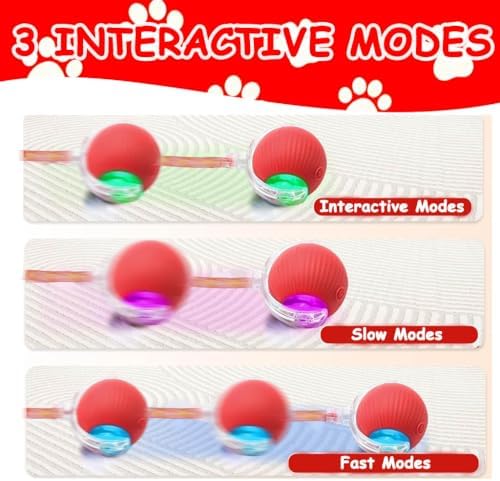 2PCS Interactive Cat Toy Rolling Ball with Tail Chewie Viral Dog Ball
