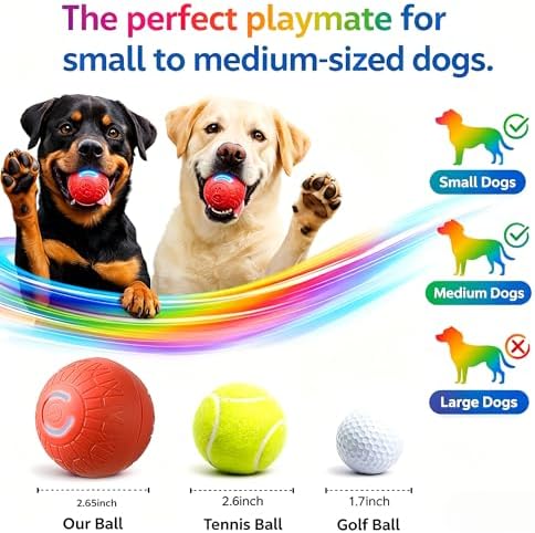 Interactive Dog Toys Dog Ball – 3 Play Modes Smart Moving Bouncing Dogs Ball, E-TPU Smart Dog Ball with Remote Control, Automatic Rolling Dog Toy for Small Medium Dogs to Boredom Relief (Orange)