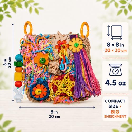 Bird Toys Grass Foraging Mat for Parakeet,Cockatiel,Conure,Budgie,Lovebird
