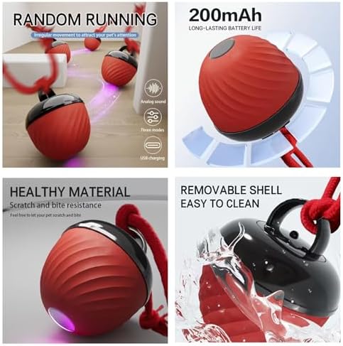 2-Pack Interactive Motion Dog Toys, Automatic Moving Dog Toy Motion Activated, Interactive Bouncing Dog Toys for Small Dogs, Motion Activated Interactive Balls for Dogs to Keep Them Busy, Dog Ball