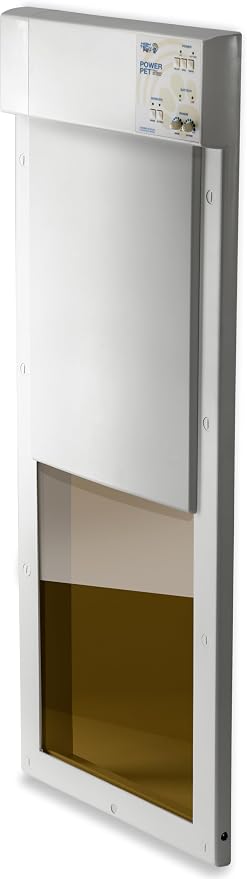 Genuine Power Pet Fully Automatic Pet Door from High Tech Pet Brand. Pet Collar Operated, 4 Way Access, Directional Sensing, Dead Bolt Lock, Air Tight, Quick, Quiet Operation, USA Customer Service