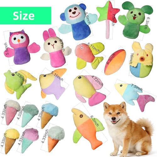 32 Pack Small Dog Toys Bulk, Value Squeaky Puppy Toys
